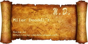Miler Deodát névjegykártya